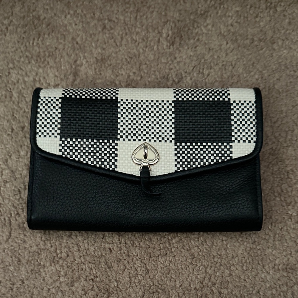 Kate Spade Black and White Checkered Women's Wallet